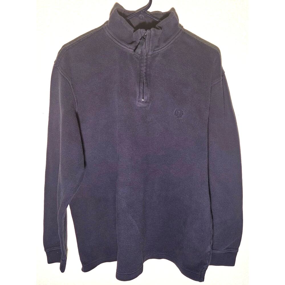 Stylish Chaps Men's Navy Blue Quarter Zip Longsleeve Sweater XL